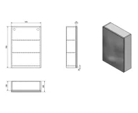 AQUALINE VEGA galerka, 50x70x18cm, bílá (3)