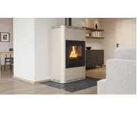 HS Flamingo Krbová kamna AQUAFLAM ® 25 s výměníkem - krémová, automatická regulace (9)