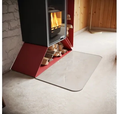 HS Flamingo Sklo pod kamna - Oblouk 1100x600 mm / 2xR100 / 6 mm