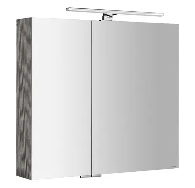 SAPHO MIRRÓ galerka s LED osvětlením, 80x70x16cm, dub stříbrný