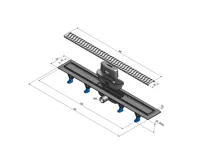 POLYSAN SCENE podlahový žlab s nerezovým roštem, L-455mm, DN40 (6)