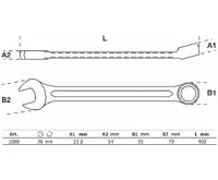 BGS Klíč očkoplochý 38 mm, 15° vyhnutý, DIN 3113A ,chrom vanadium (1)
