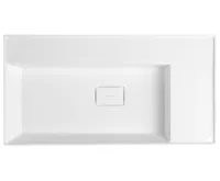 SAPHO GODIVA umyvadlo, litý mramor, 83x44cm, bez otvoru, bílá (3)