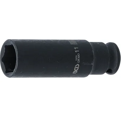 BGS Silová nástrčná hlavice, šestihranná, prodloužená,  6,3 mm (1/4"),  11 mm
