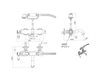 SAPHO VIENNA nástěnná vanová baterie kompletní, bronz (2)