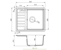 GRANISIL BAIRO 565.5 Granitový dřez s odkapem, černý (3)