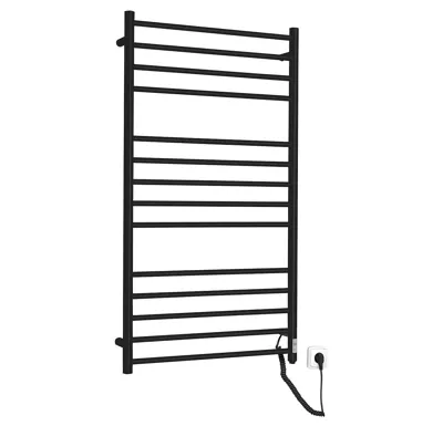 SAPHO REDONDO elektrický sušák ručníků s časovačem, kulatý, 630x1160 mm, 130 W, černá