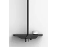 AQUALINE ARONA sprchový sloup s baterií a napouštěním, černá mat (3)