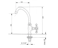 SAPHO ANTEA stojánkový umyvadlový ventil, výška 260 mm, chrom (2)