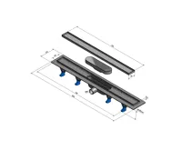 POLYSAN TILE podlahový žlab s nerezovým roštem pro dlažbu, L-820mm, DN40 (5)