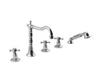 SAPHO ANTEA pětiprvková baterie na okraj vany s retro hubicí, chrom