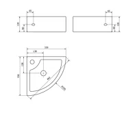 SAPHO GYNT keramické umyvadlo, rohové, 33x33 cm, bílá (6)