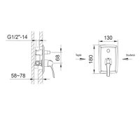 SAPHO DREAMART podomítková sprchová baterie, 2 výstupy, chrom (5)