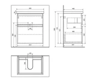 AQUALINE ALTAIR umyvadlová skříňka 61,5x72,5x45cm, černá mat (5)