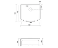 KERASAN DEVON keramický dřez 60x53cm, bílá (2)