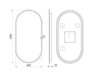 SAPHO MINOX oválné zrcadlo s LED osvětlením 50x100cm (9)