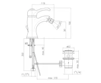 SAPHO KIRKÉ stojánková bidetová baterie s výpustí, bronz (2)