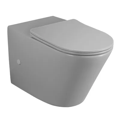 SAPHO PACO WC kombi mísa, Rimless, 61x38 cm, spodní/zadní odpad, šedá mat