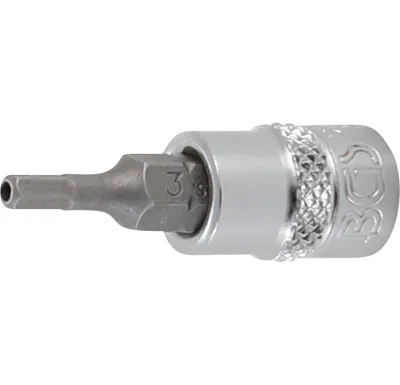 BGS Nástrčná hlavice, 6,3 mm (1/4"), vnitřní šestihran s otvorem 3 mm