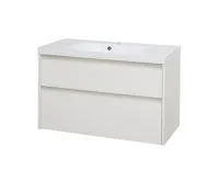 Opto, koupelnová skříňka, umyvadlo z litého mramoru, bílá, 2 zásuvky, 1010x580x458 mm Opto, koupelnová skříňka, umyvadlo z litého mramoru, bílá, 2 zásuvky, 1010x580x458 mm