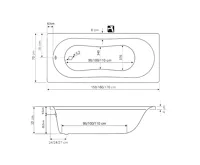 AQUALINE JIZERA vana 170x70x39cm, bílá (5)