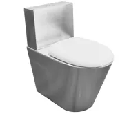 NOFER WC kombi mísa s nádržkou včetně splachovacího mechanismu a WC sedátka 370x680x620 mm, nerez mat