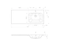 SAPHO ARECA umyvadlo, litý mramor, 121x51,5cm, pravé, bílá (10)