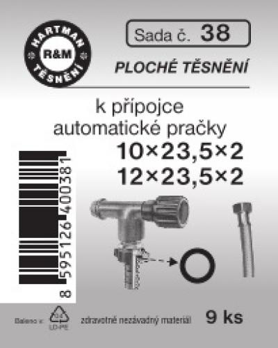 Hartman sada č.  38: sada pryž.těs.had. pračky - 12x23.5x2 - 9x6092pvč