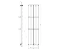 SAPHO COLONNA otopné těleso 450x1800mm, metalická stříbrná (5)