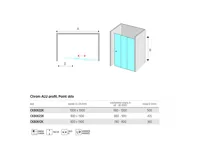 LIMA Sprchové dveře, trojdílné, zasunovací, 100 cm, chrom ALU, sklo Point (6)