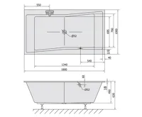 POLYSAN QUEST SLIM obdélníková vana 180x100x49cm, bílá (5)