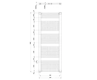 AQUALINE DIRECT otopné těleso s bočním připojením 600x1680 mm, bílá (7)