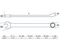 BGS Klíč očkoplochý, extra dlouhý,  7 mm (1)