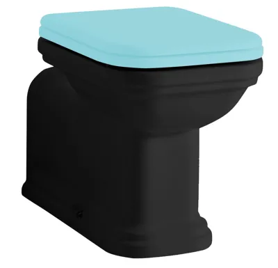KERASAN WALDORF WC mísa stojící, 37x65cm, spodní/zadní odpad, černá mat