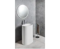 SAPHO TREVA umyvadlo volně stojící, litý mramor, 56,5x85cm, kryt výpusti, bílá mat (4)