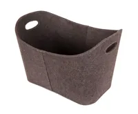 HS Flamingo Koš na dřevo plstěný velký, šedý