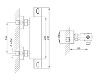 SAPHO MIXONA nástěnná sprchová termostatická baterie, chrom (7)