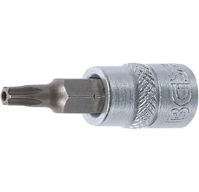 BGS Hlavice zástrčná 1/4" pro T-profil T 20, s vrtáním, zatíž. do 2 kg