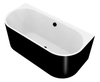 POLYSAN ASTRA DL MONOLITH nástěnná stojící vana 160x75x60cm, bílá/černá