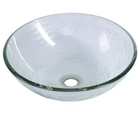 SAPHO RIPPLE skleněné umyvadlo na desku Ø 42cm, čirá s motivem