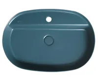 ISVEA INFINITY OVAL keramické umyvadlo na desku, 60x40cm, zelená petrol (3)