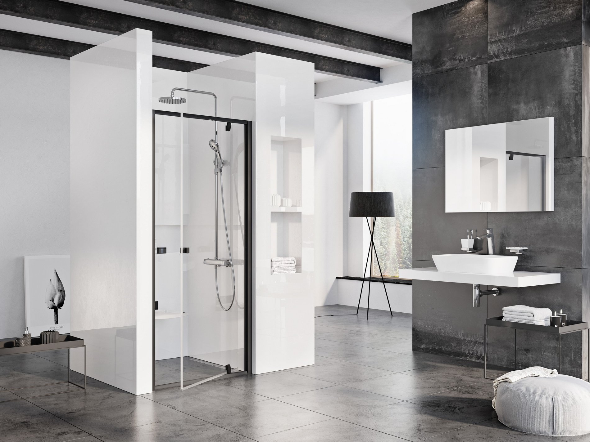 Ravak sprchové dveře pdop1-80 black+transparent