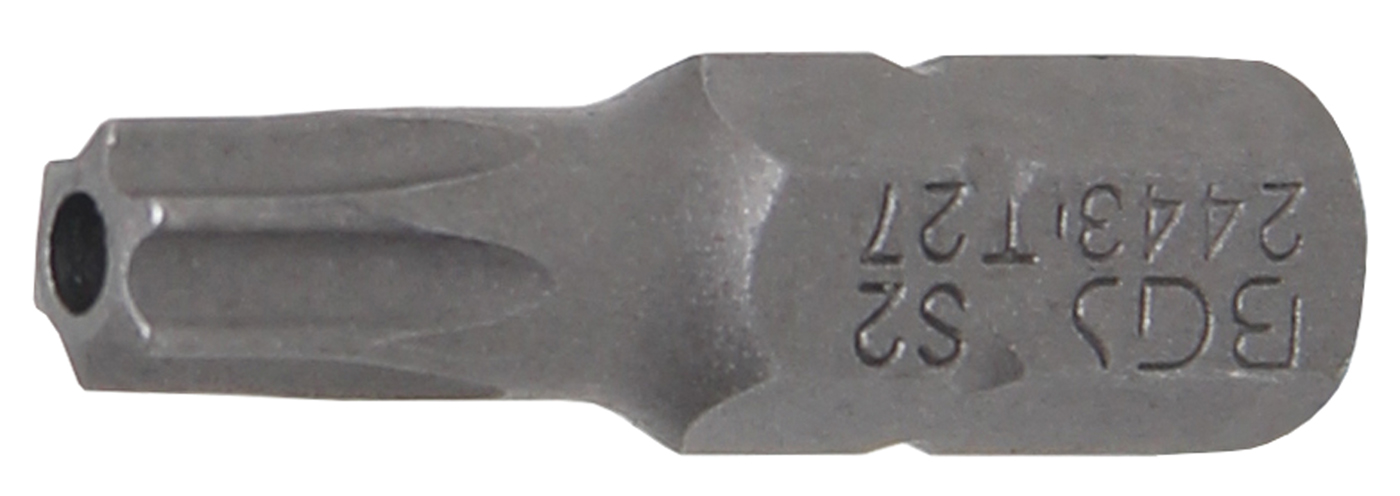 BGS Bit, pohon vnější šestihran 6,3 mm (1/4"), T-profil (pro Torx) s otvoremT27