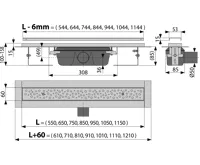 ALCAPLAST Sprchový liniový žlab nerezový Antivandal, s roštem, délka 650 mm APZ11-650M (1)