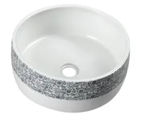 SAPHO PRIORI keramické umyvadlo na desku, Ø 41 cm, bílá s modrým vzorem SAPHO PRIORI keramické umyvadlo na desku, Ø 41 cm, bílá s modrým vzorem