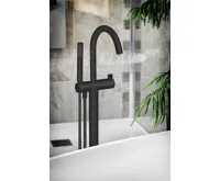 SAPHO Vanová baterie s připojením do podlahy, černá mat (4)