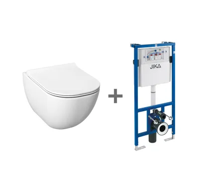 JIKA MIO Závěsný modulový set Rimless se skrytým uchycením + podomítkový modul , Bílá