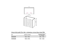 Sprchové dveře, Lima, čtyřdílné, zasunovací, 140x190 cm, chrom ALU, sklo Čiré (6)