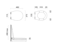 GSI CLASSIC WC sedátko, Soft Close, Quick Release, bílá/zlato (4)
