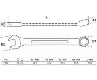 BGS Klíč očkoplochý 32 mm, 15° vyhnutý, DIN 3113A ,chrom vanadium (1)
